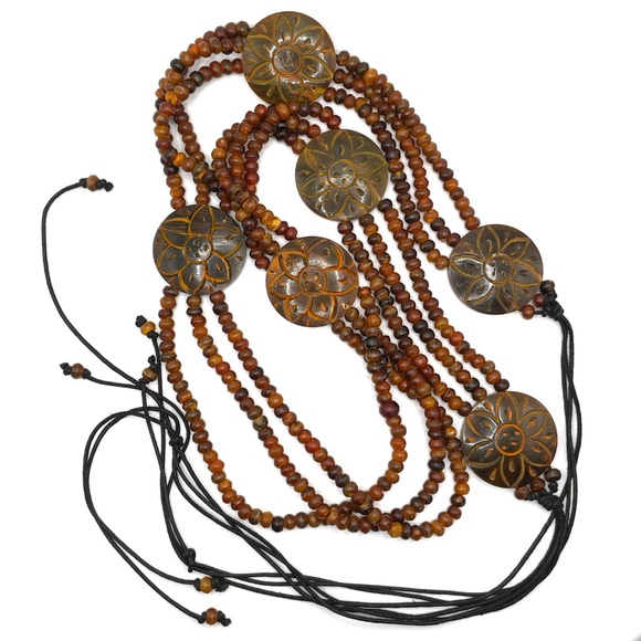 Bohemian Multi Strand Beaded Belt 53" - Picture 4 of 12